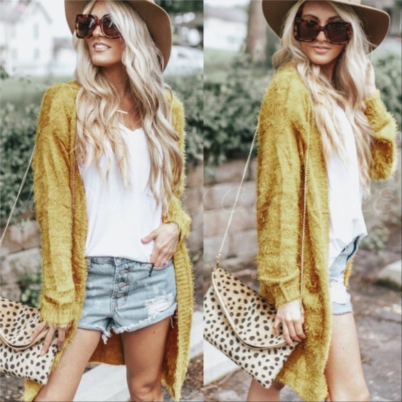 MODA ME COUTURE Sweaters - CINDY Fuzzy Cardigan